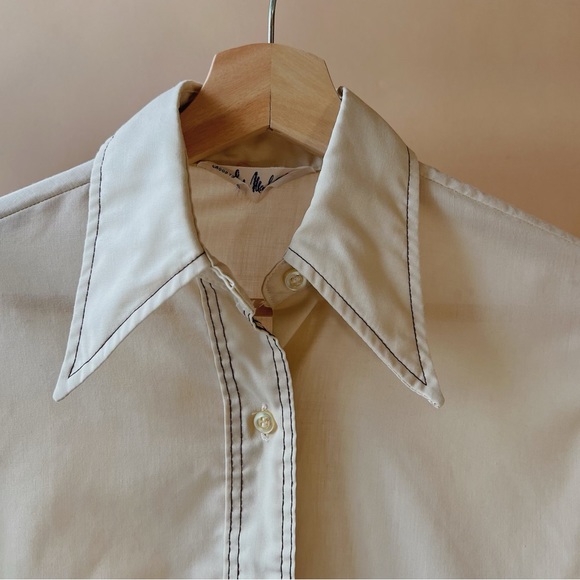 Vintage Cream Button-Up Shirt - Picture 2 of 3
